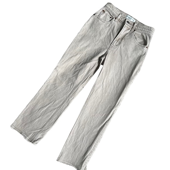 ABERCROMBIE & FITCH OAT / CREAM THE 90’S STRAIGHT ULTRA HIGH RISE JEANS SIZE 25 - Picture 9 of 13